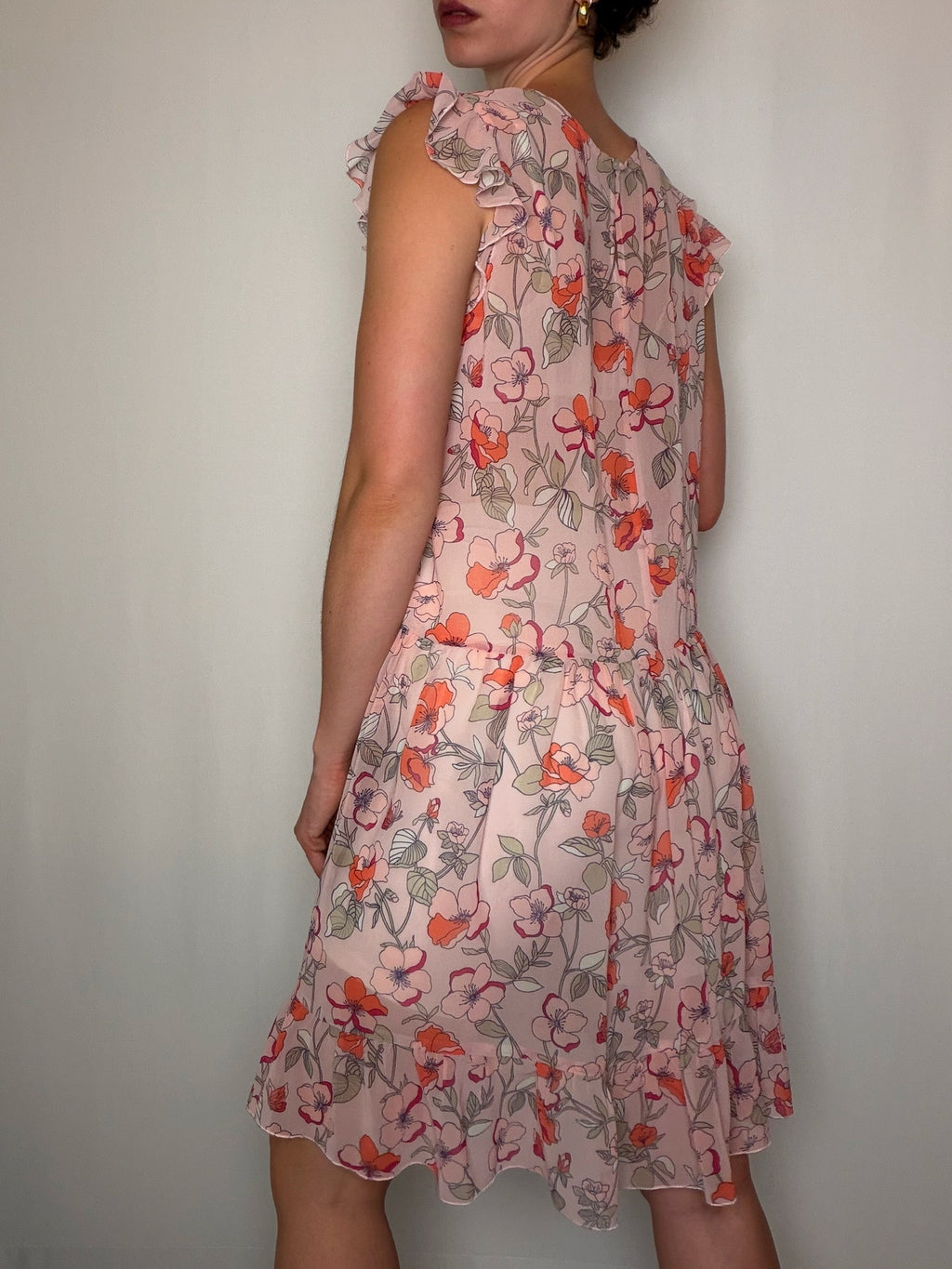 Robe Transparente imprinée Benetton S/M vintage