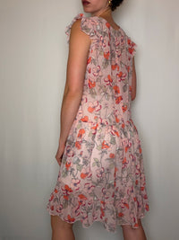 Robe Transparente imprinée Benetton S/M vintage