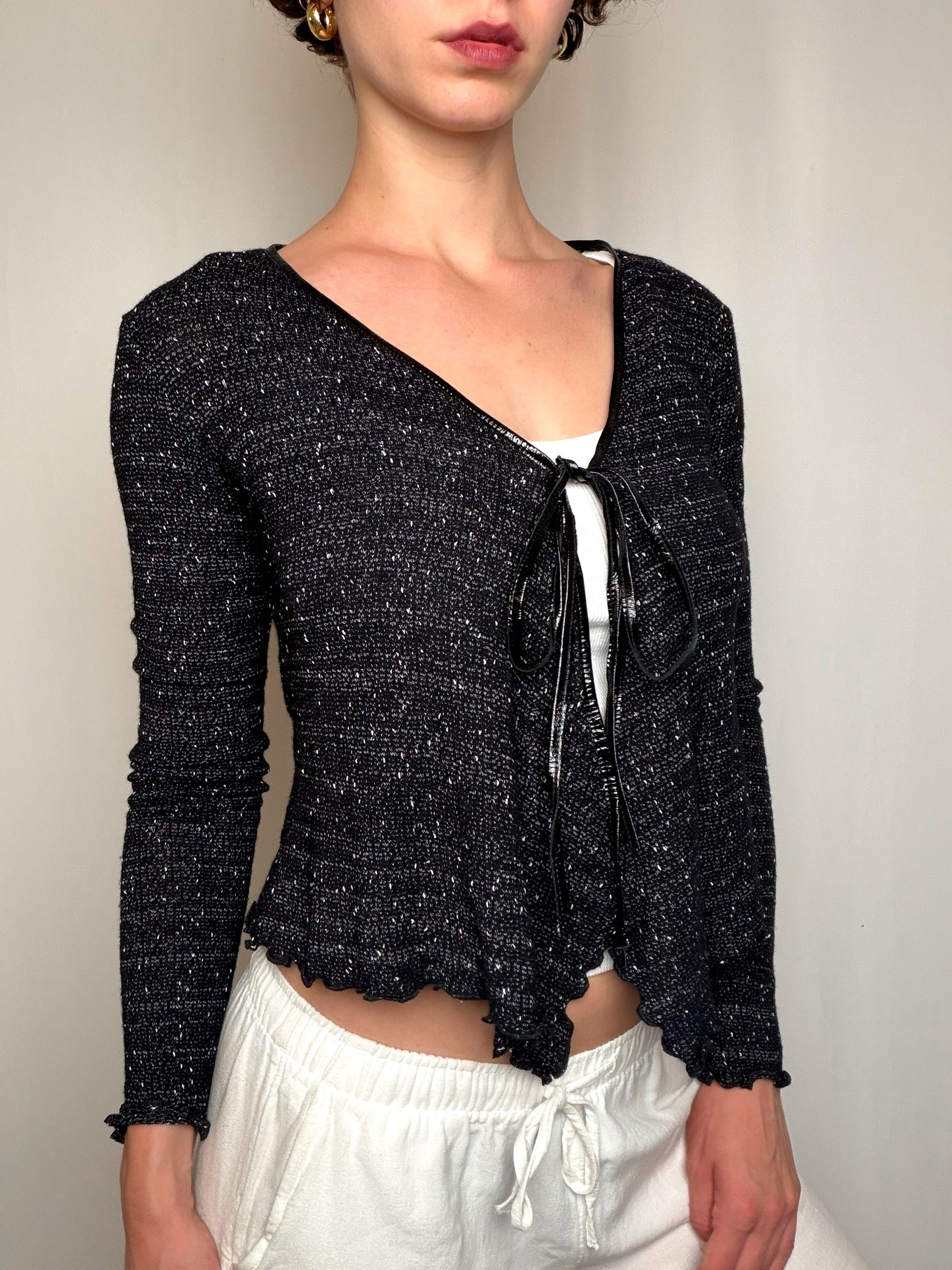 cardigan Noir Chiné M vintage