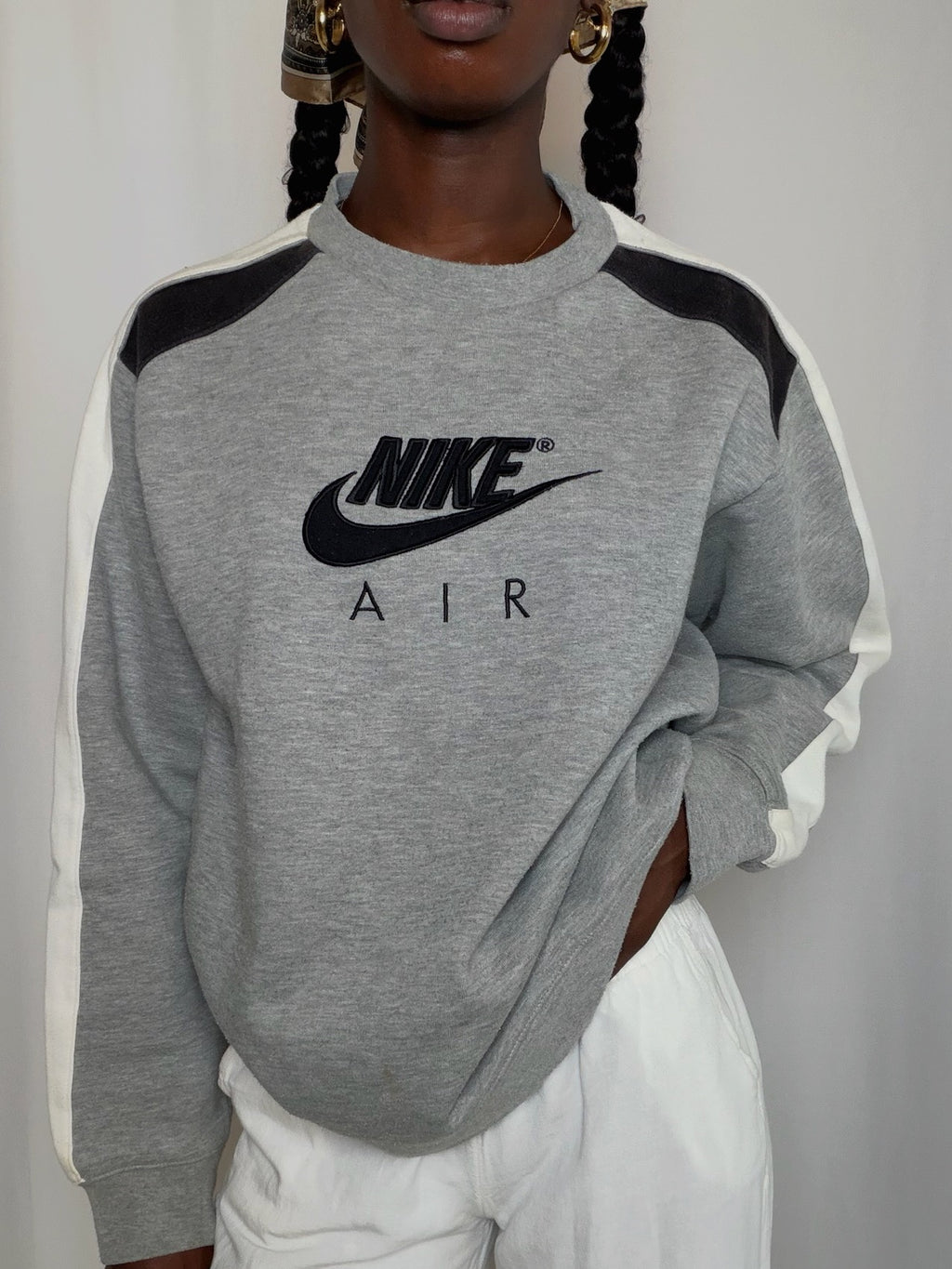 Sweat Gris Chiné Nike M vintage