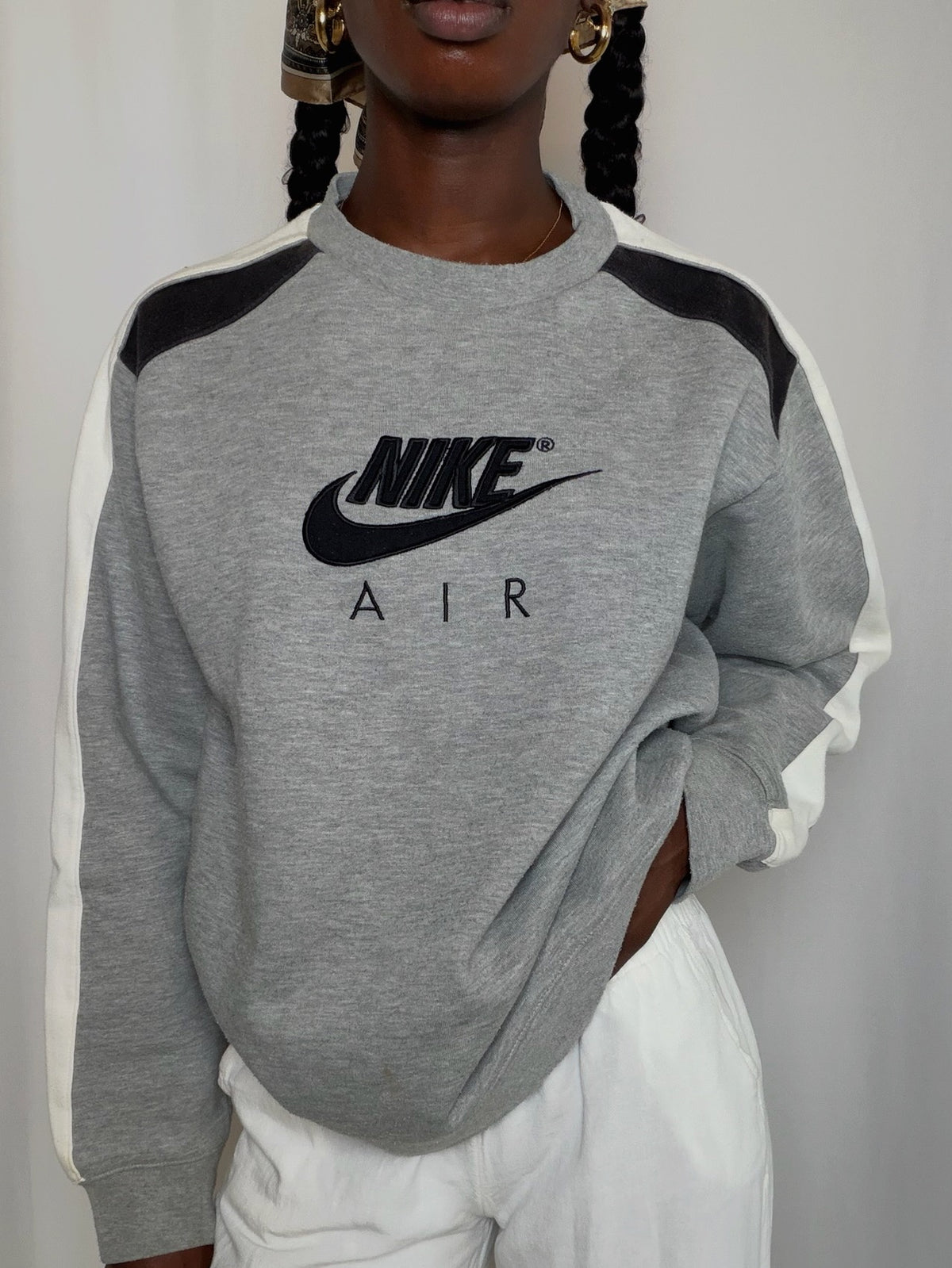 Sweat Gris Chiné Nike M vintage