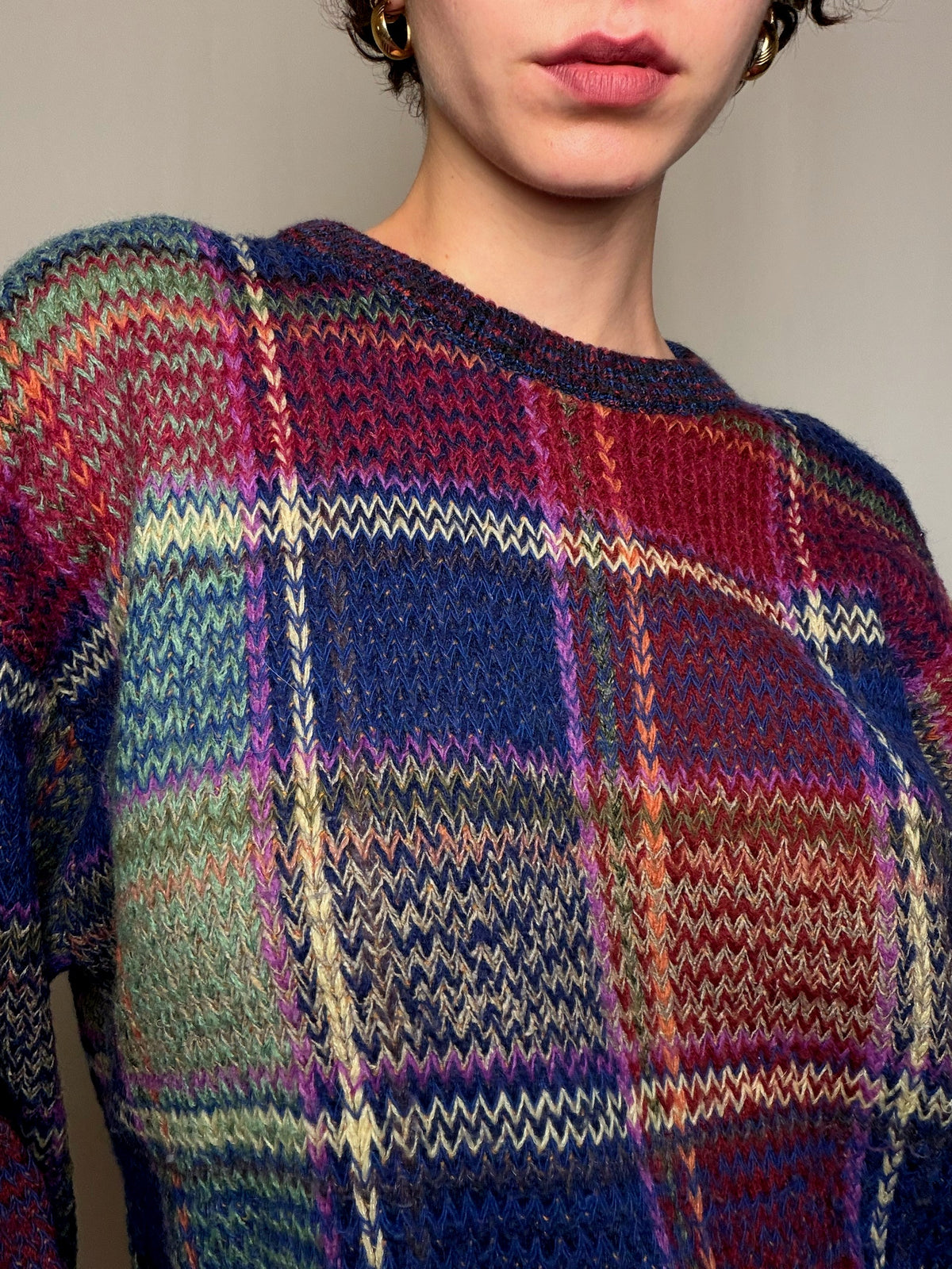 Pull en laine Multicolore L vintage