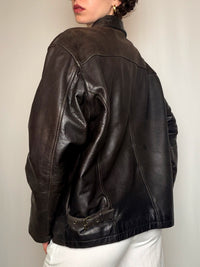 Veste en cuir brune M vintage