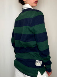 Polo de rugby Vert et marine Tommy Hilfiger M vintage