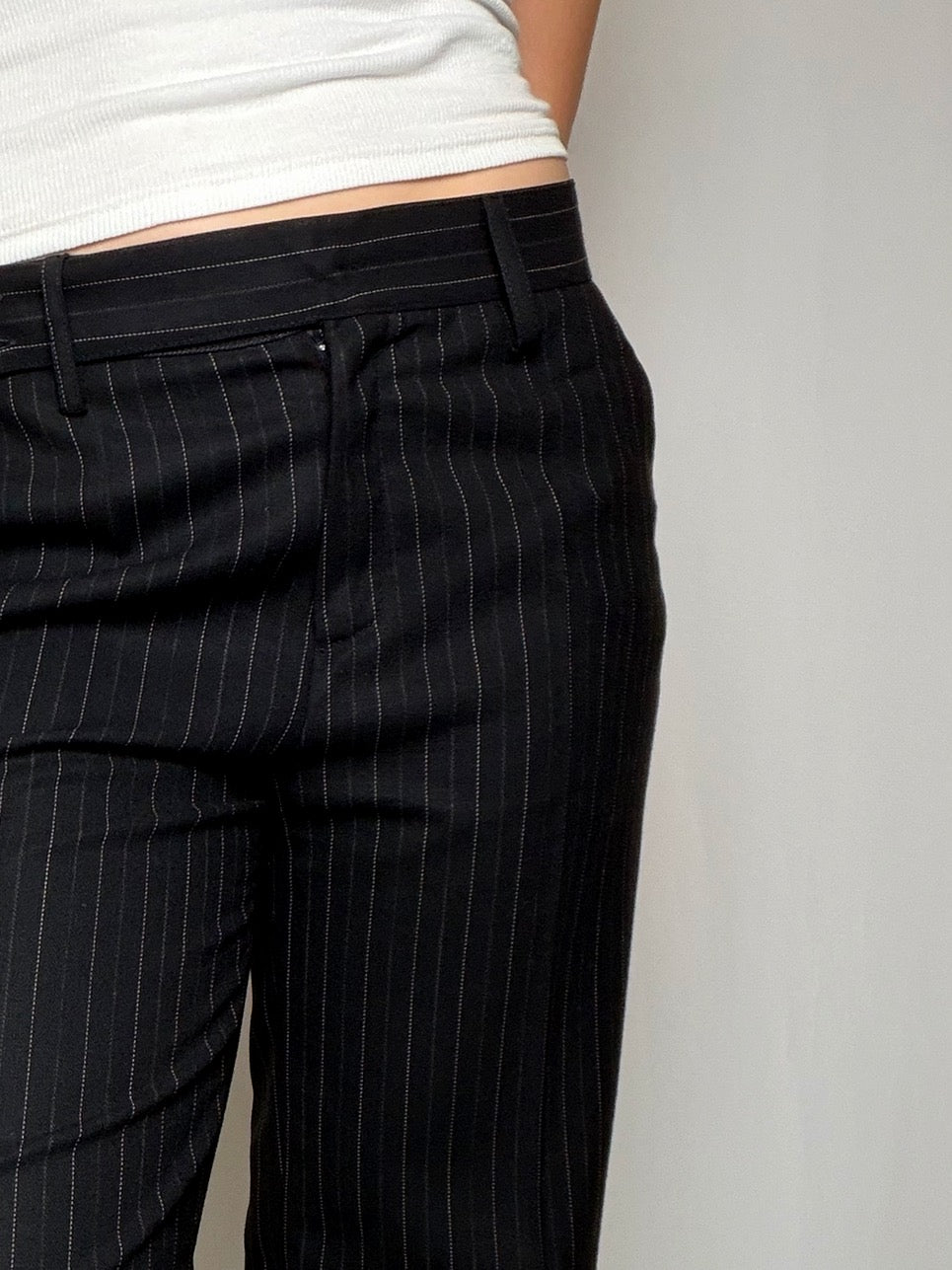 Pantalon noir rayé S vintage