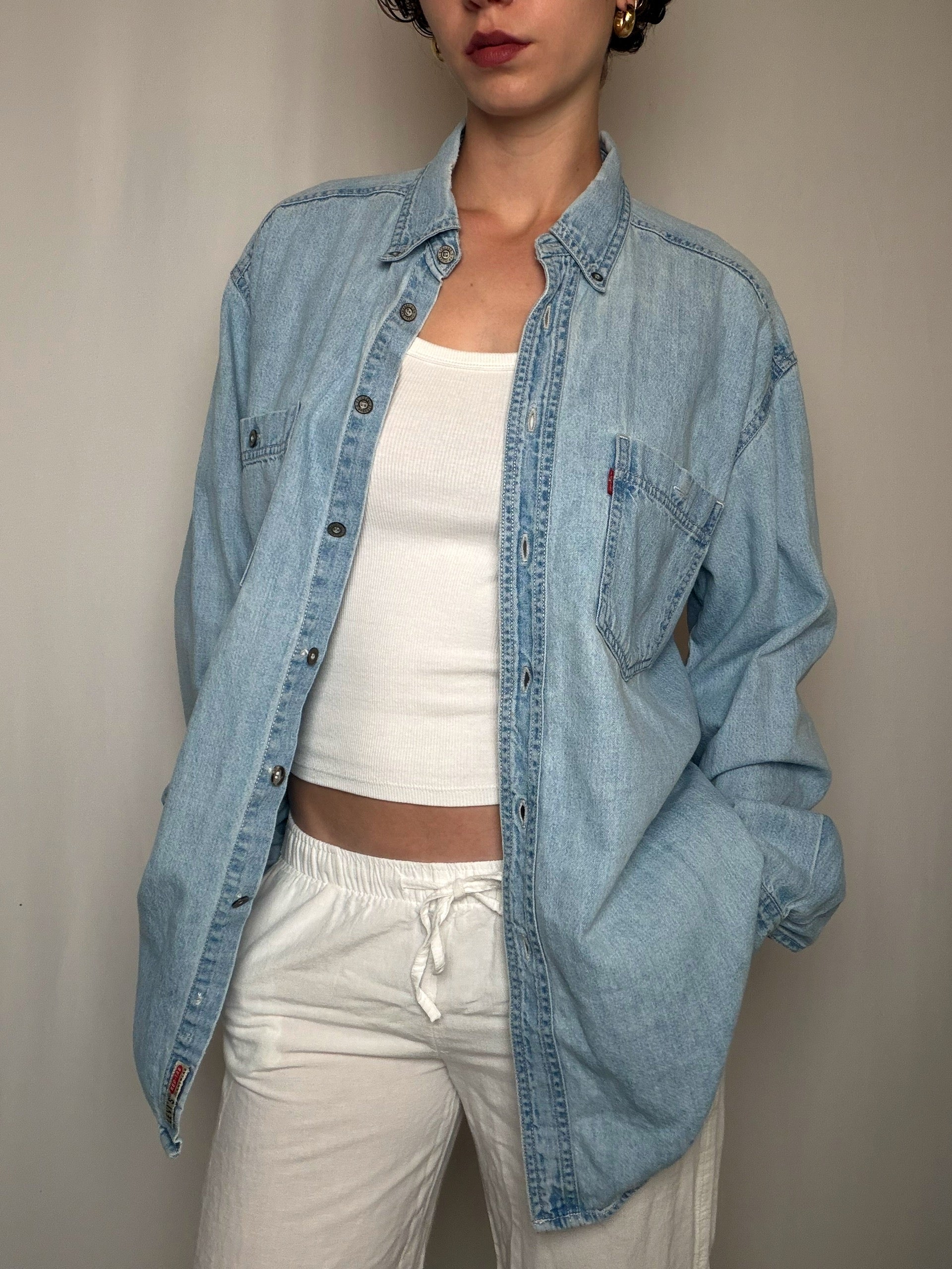 Chemise en jean oversized bleu clair Levi's M vintage