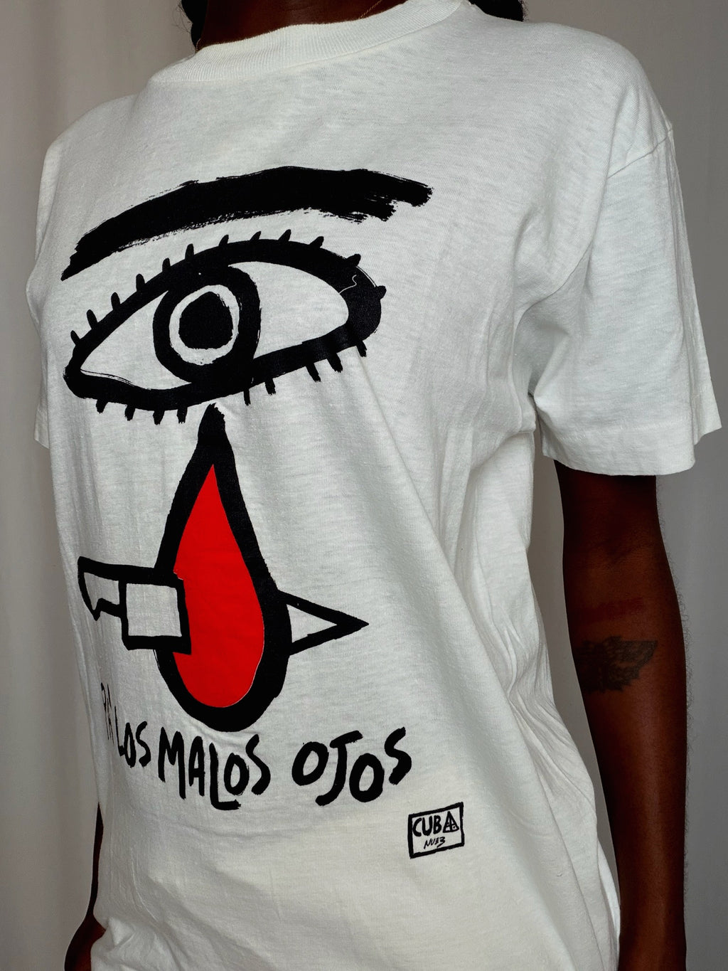 Tshirt imprimé blanc Cuba M/L vintage