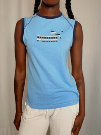 Tshirt Bleu Clair Puma S vintage