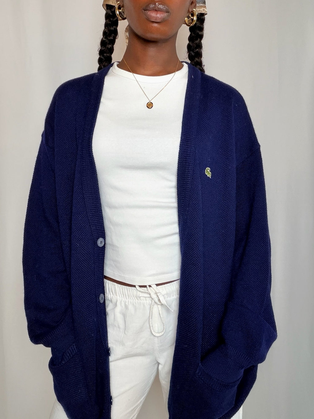 Pull marine Lacoste XL vintage