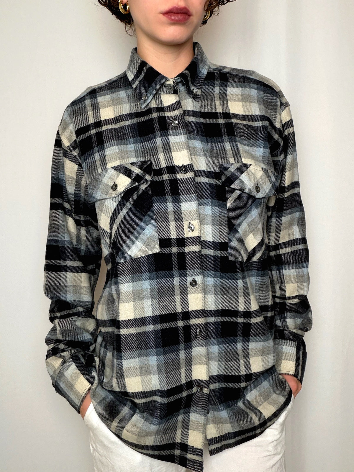 Chemise en flannelle à carreaux M vintage