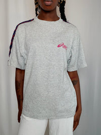 Tshirt gris chiné Asics M vintage