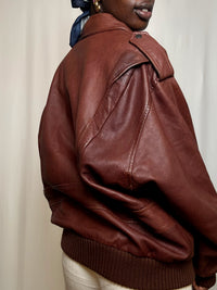 Blouson en cuir brune XL vintage