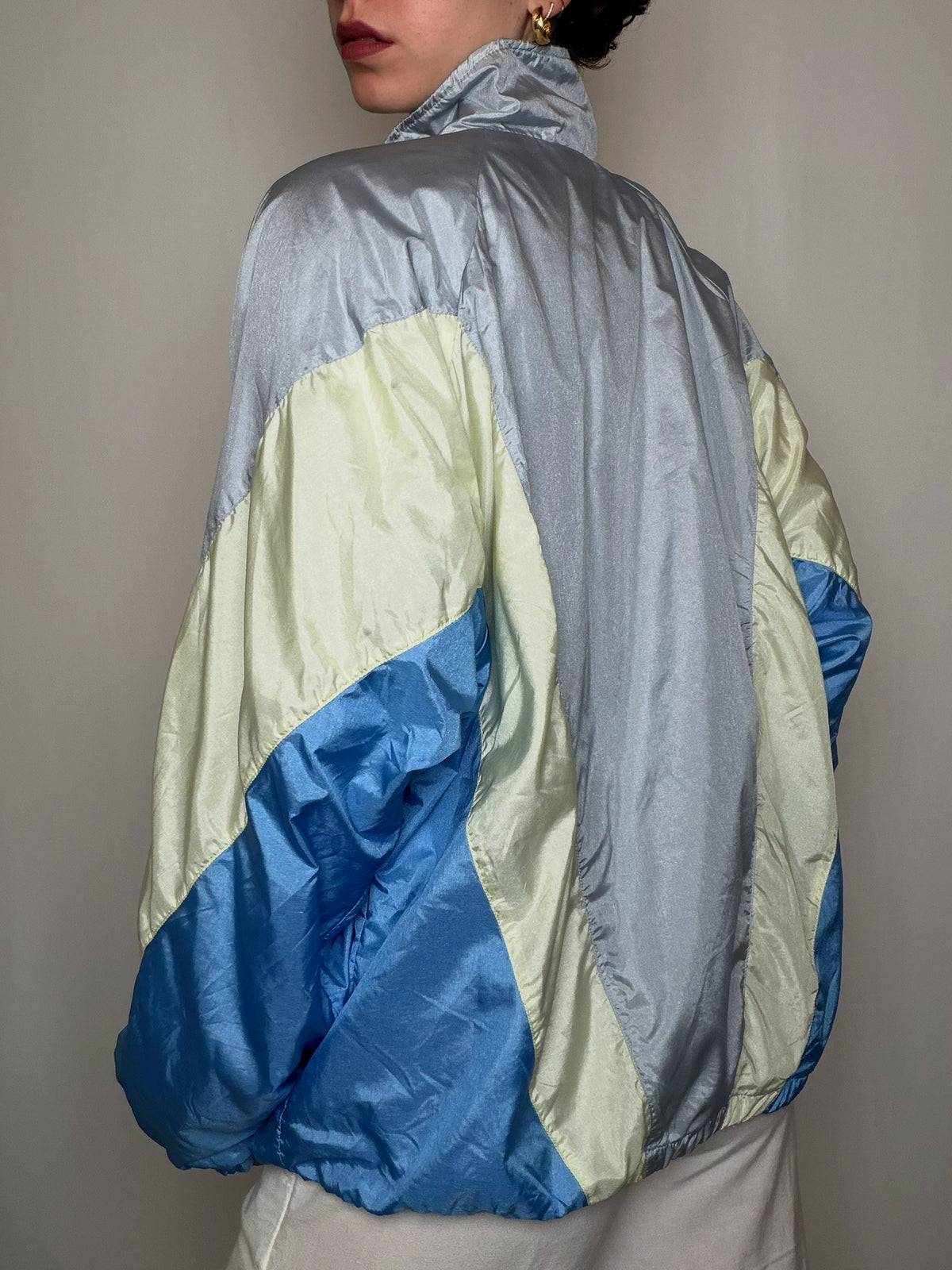Jacket de sport Gris Argent / Multicolore Adidas L vintage