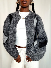 Cardigan tricoté gris M/L vintage
