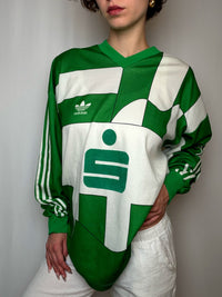 Maillot de sport vert et blanc Adidas M vintage