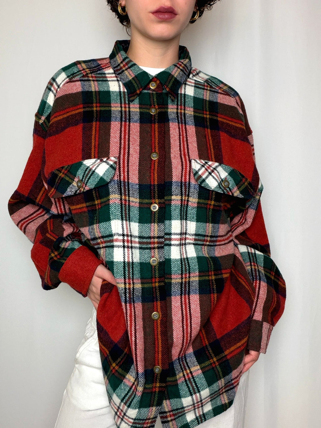 Chemise en flannelle à carreaux L vintage