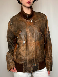 Jacket Marron Patiné L vintage