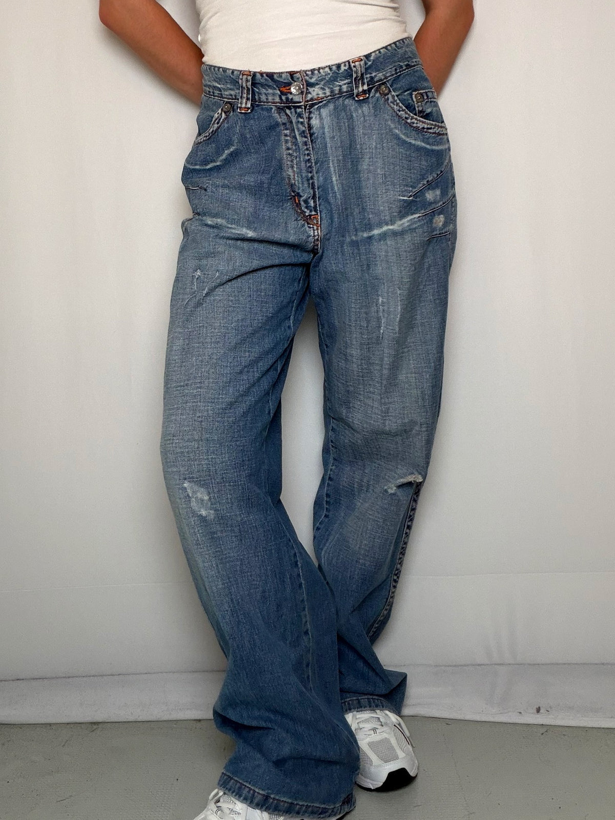 Jean bleu délavé Over-d M/L vintage
