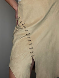 Jupe effet daim Beige S/M vintage