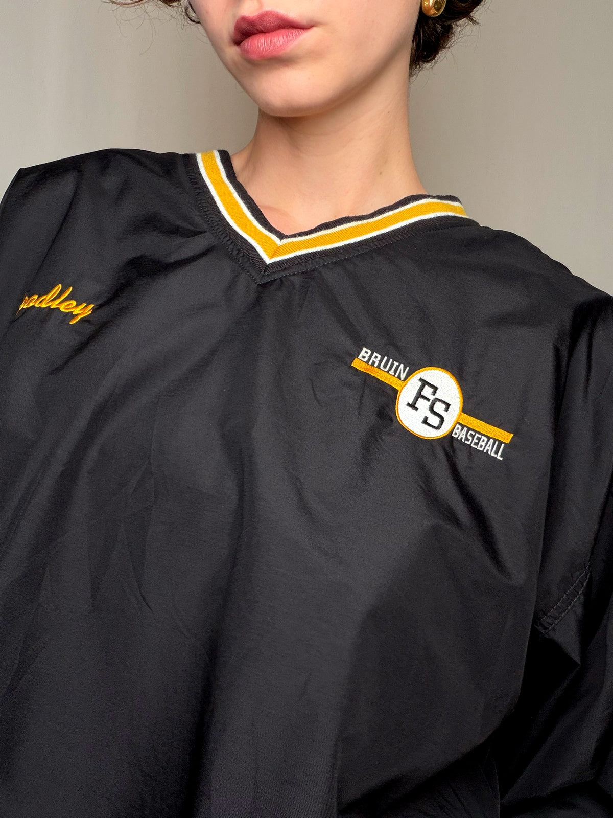 Veste mi saison noire et jaune vintage