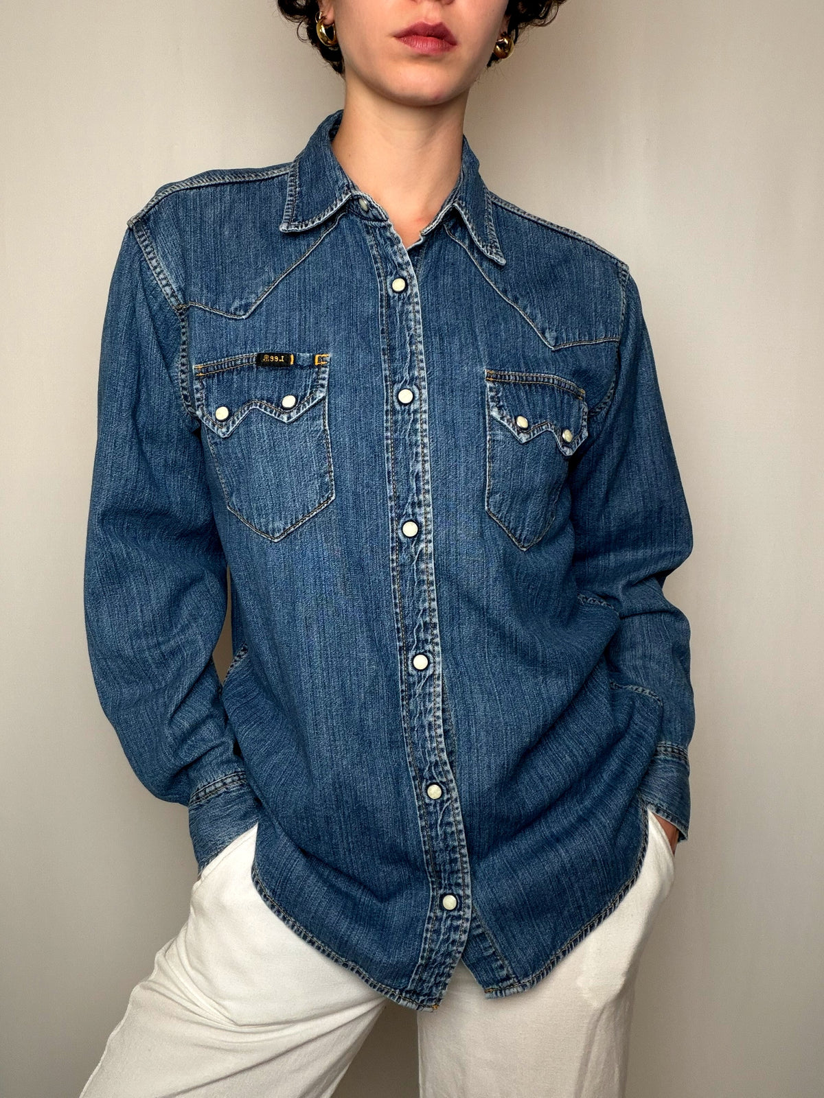 Chemise en jean bleu Lee S vintage