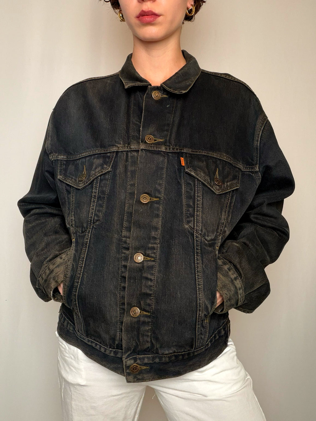 Jacket en denim Noir Délavé Levi's XL vintage