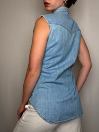 Chemise sans manche en jean bleu Levi's S vintage