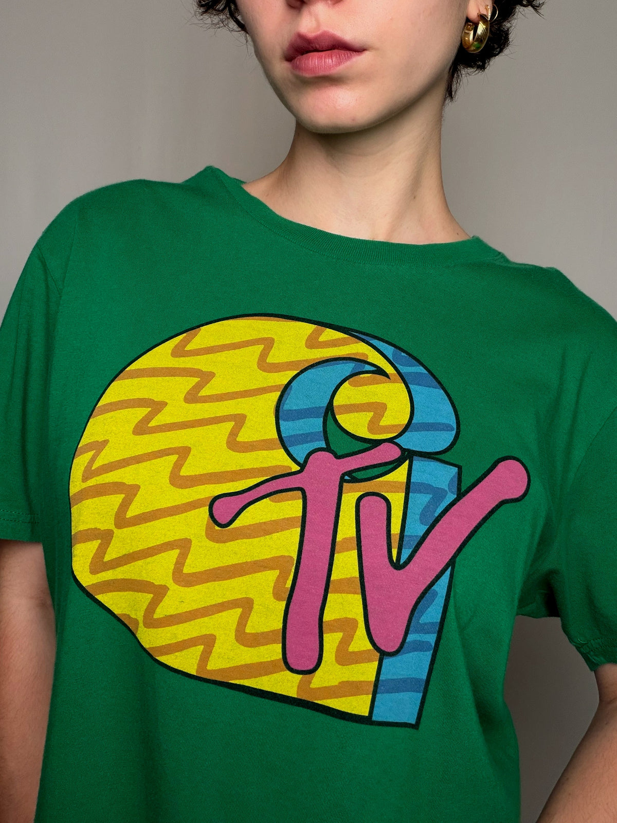 T-shirt Vert Carhartt x MTV M vintage