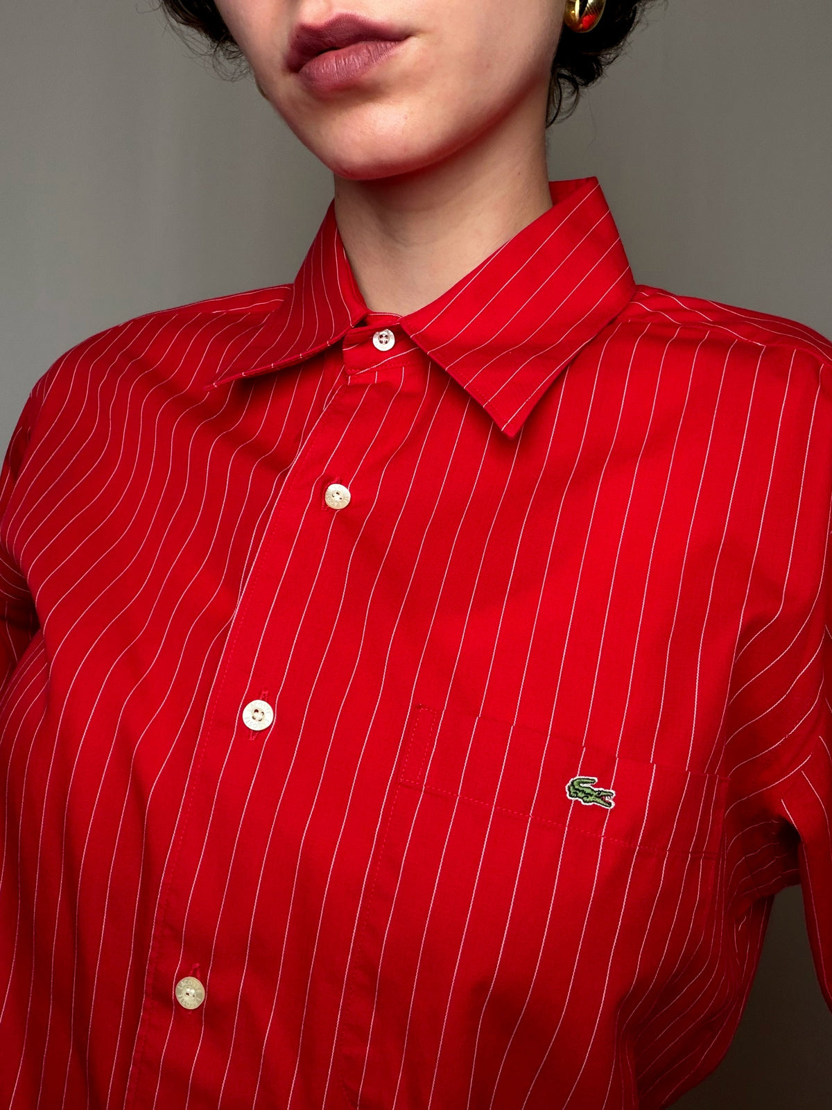 Chemise Rouge Lacoste S/M vintage