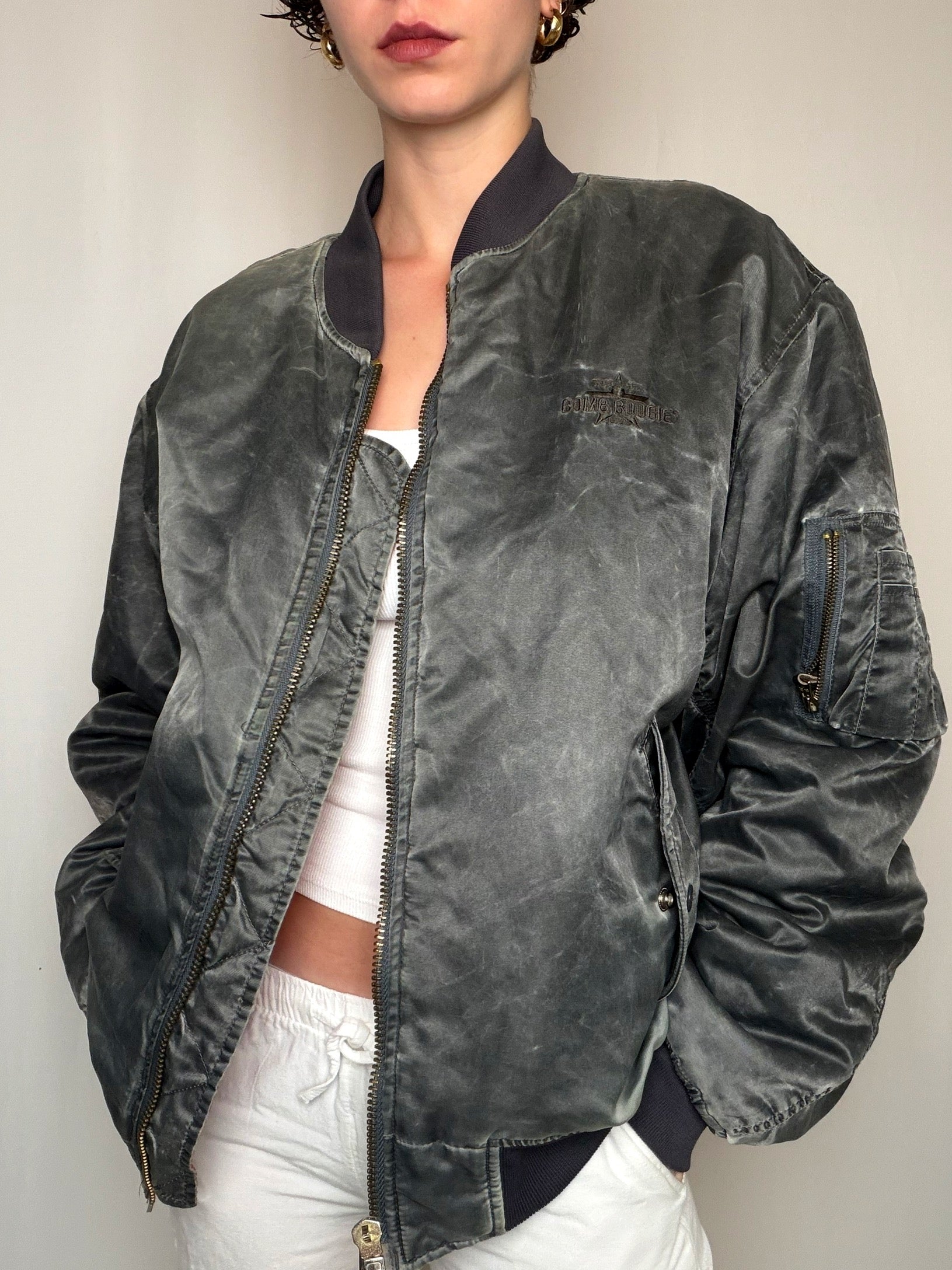 Bomber reversible gris Bomb Boogie XL vintage