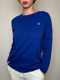 Tshirt nid d'abeille bleu roi Ralph Lauren M vintage