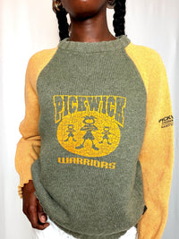 Pull moutarde et kaki vintage