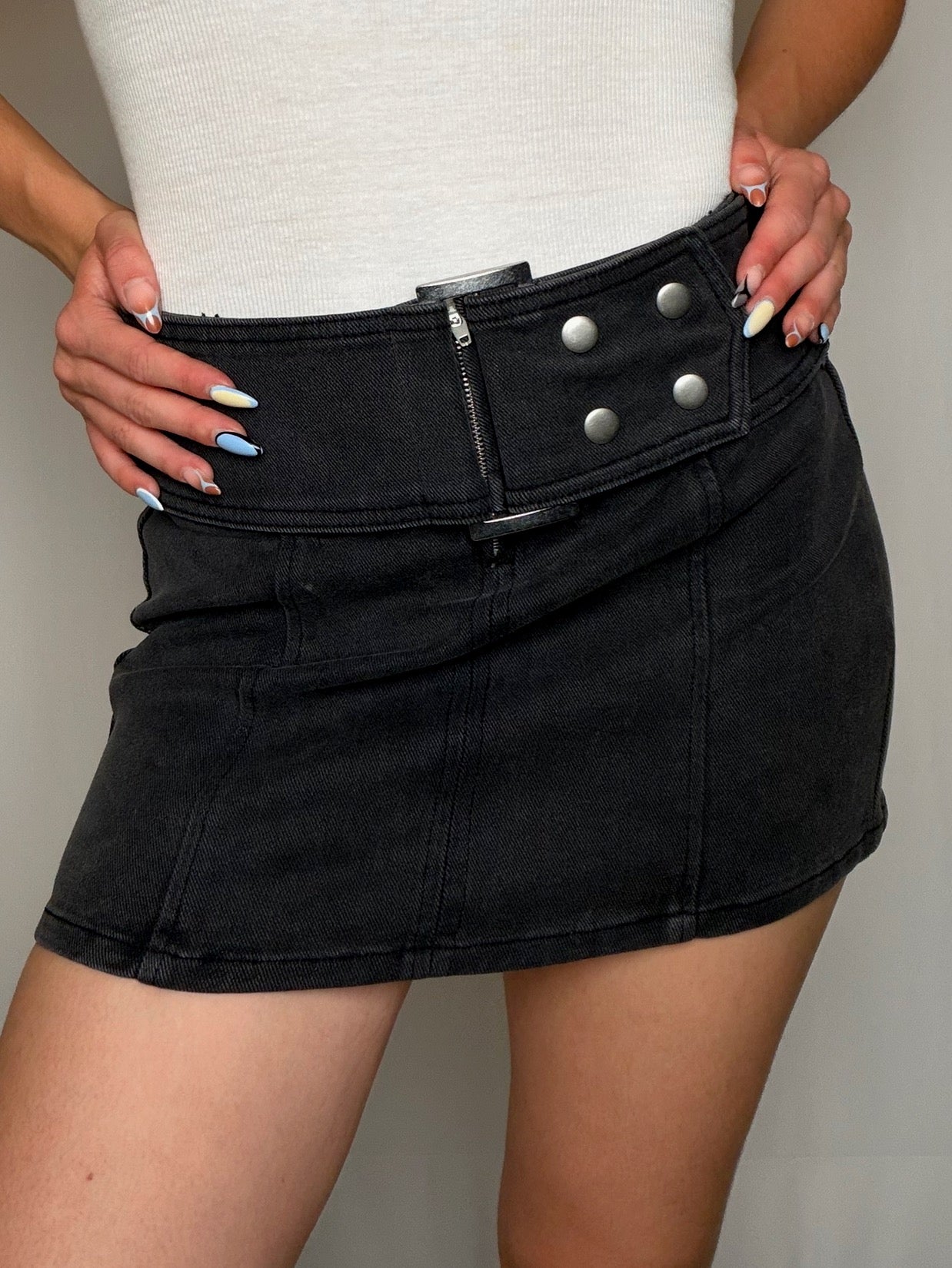 Jupe en jean grise XS vintage