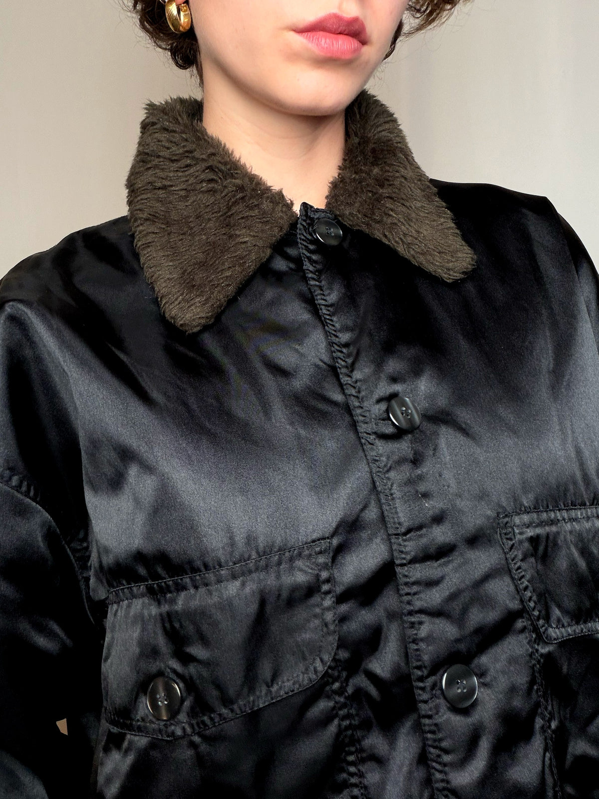 Veste aviator noire M vintage
