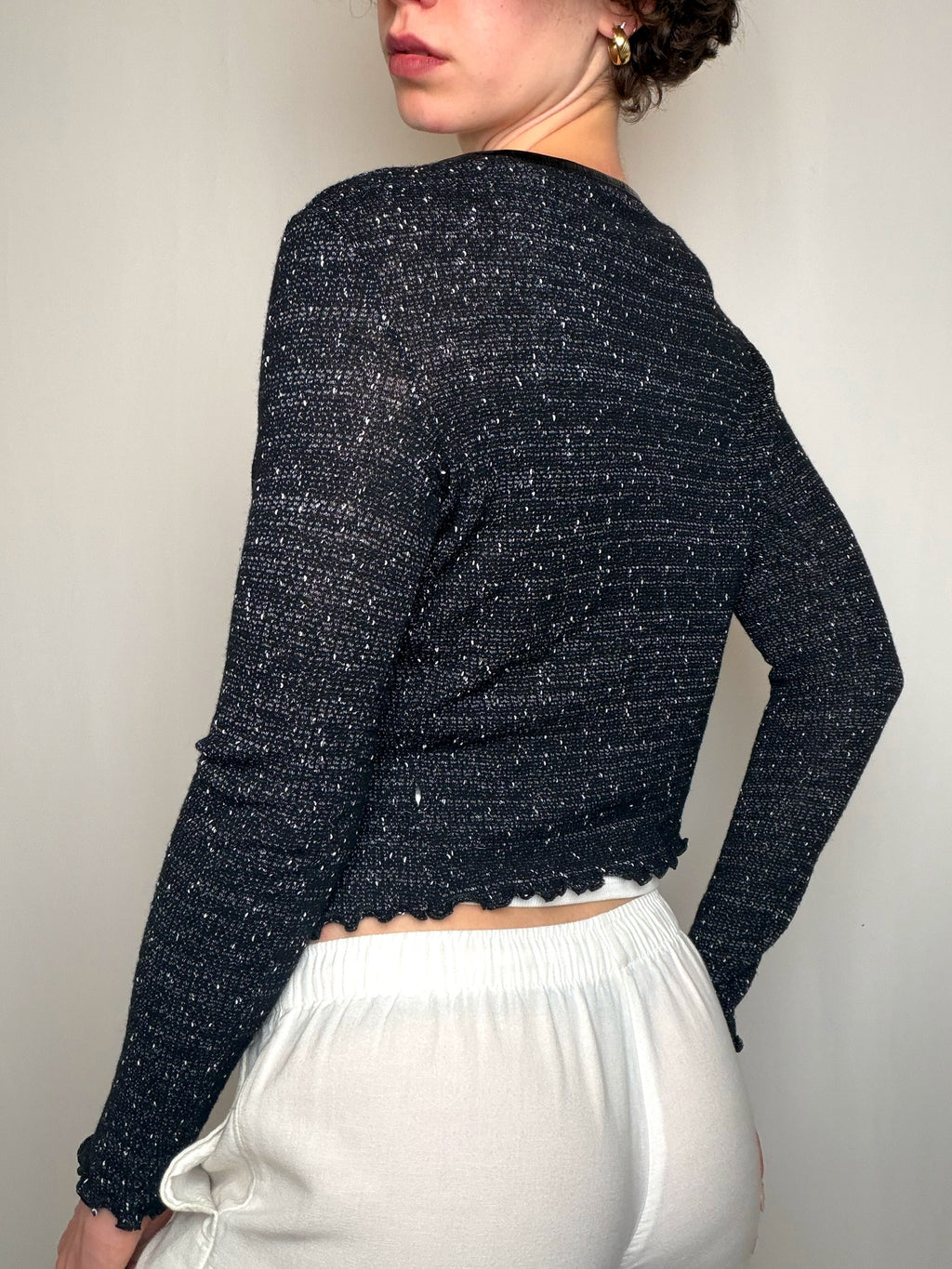 cardigan Noir Chiné M vintage
