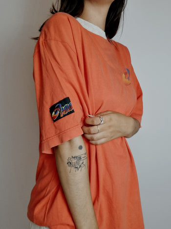 T-shirt vintage orange Oasics XL