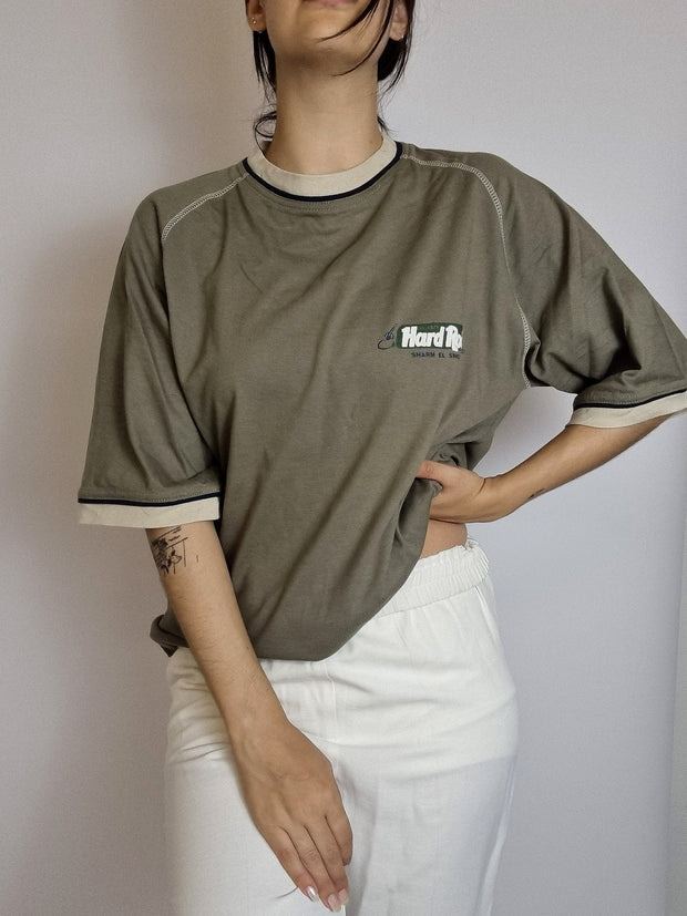 T-shirt vintage khaki beige Hard Rock Cafe M