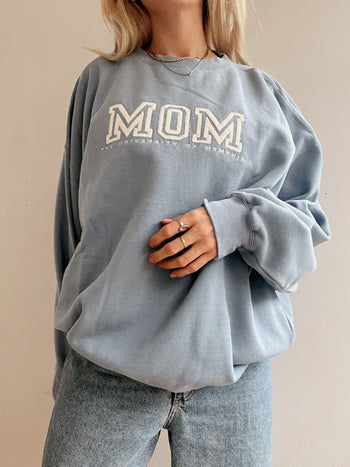 Pull vintage américain bleu clair MOM XL