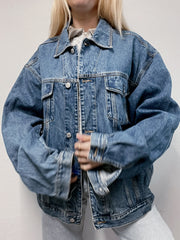 Veste en jeans vintage bleue Casucci XL