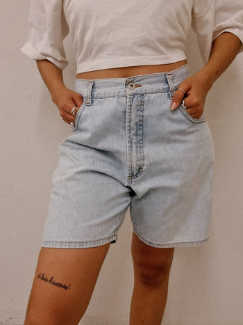 Short en jeans vintage bleu clair M