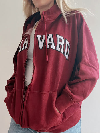 Amerikanischer Vintage-Harvard-Pullover in Burgunderrot L