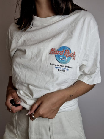 T-shirt vintage blanc Hard Rock Cafe  M