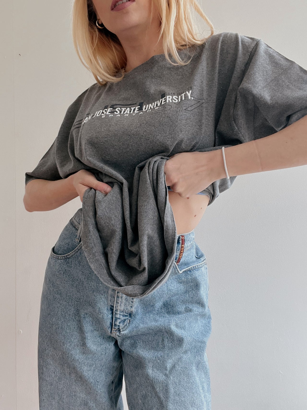 T-shirt vintage gris foncé XL