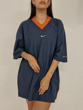 T-shirt vintage bleu et orange Nike XL