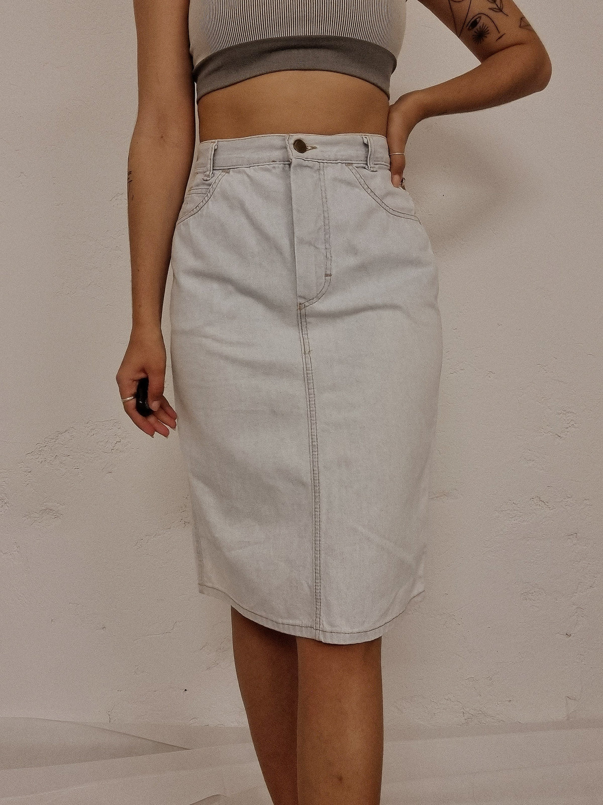 Jupe vintage en jeans délavé M