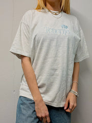 T-shirt vintage gris clair Tenerife brodé M