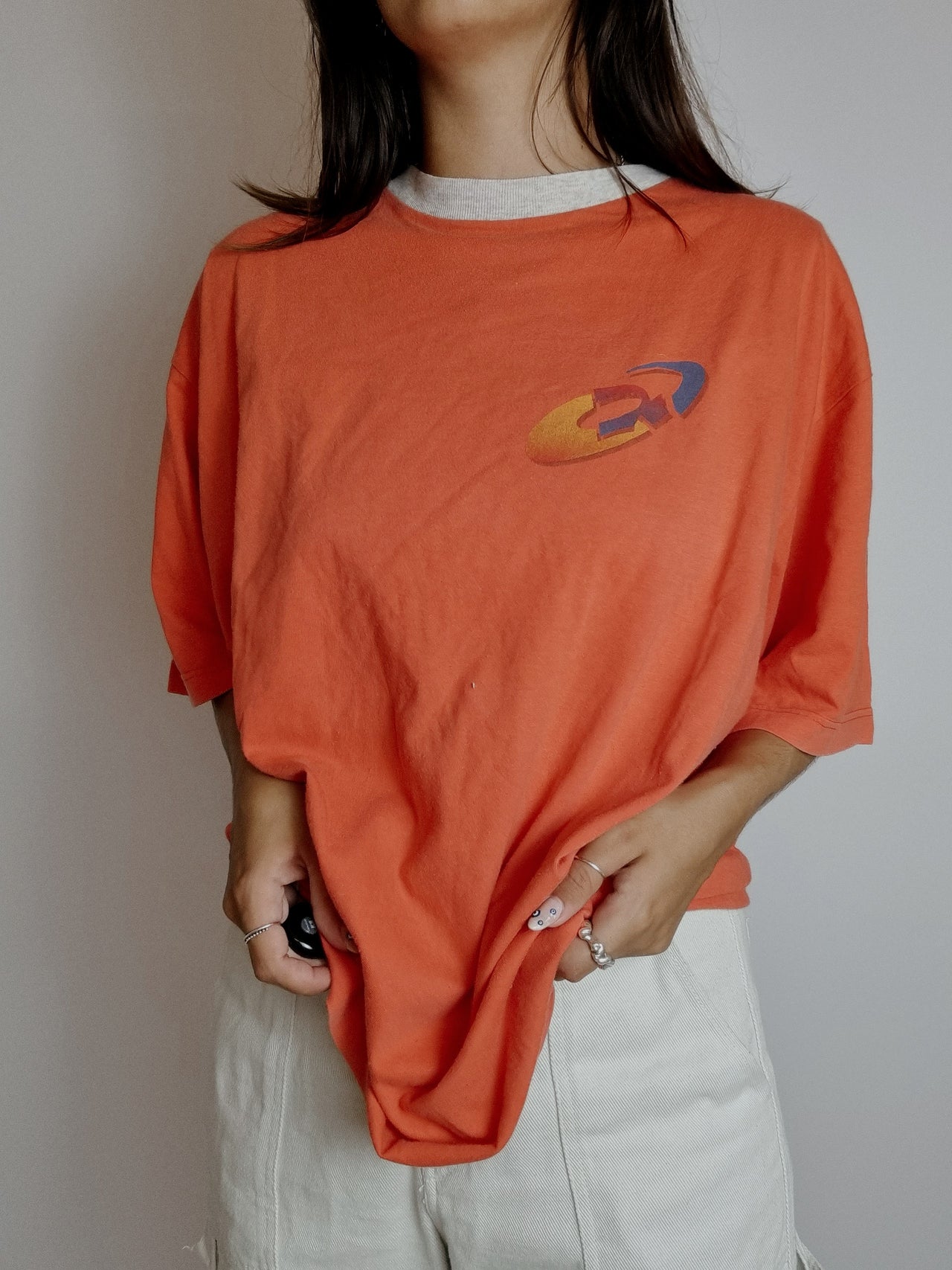 T-shirt vintage orange Oasics XL