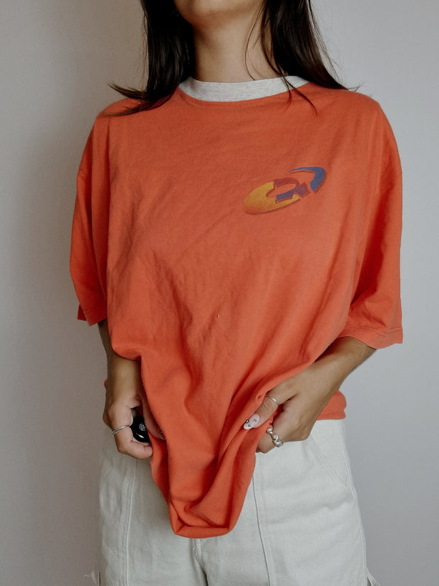 T-shirt vintage orange Oasics XL