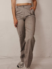 Pantalon vintage gris/beige ligné taille 36
