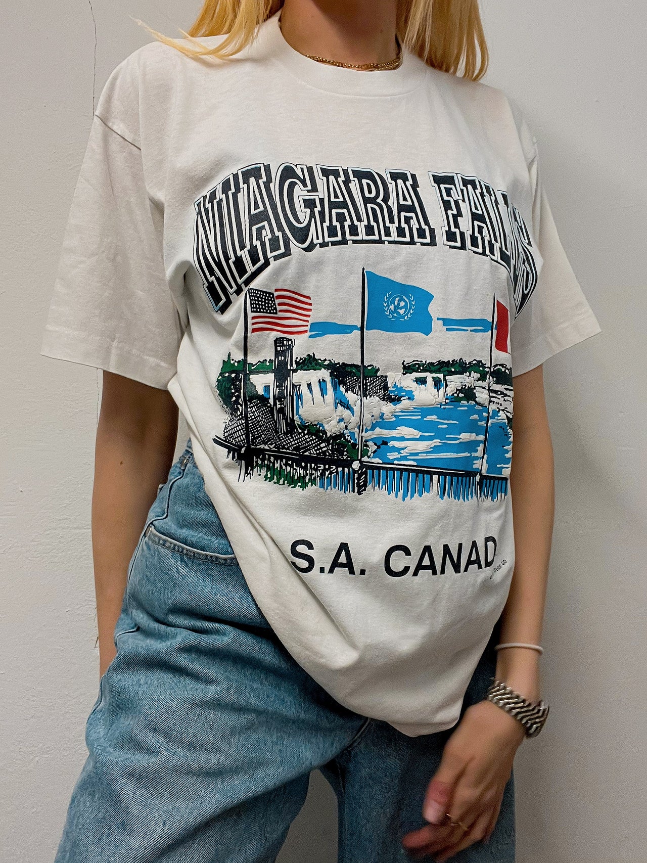 T-shirt vintage gris clair Canada  L